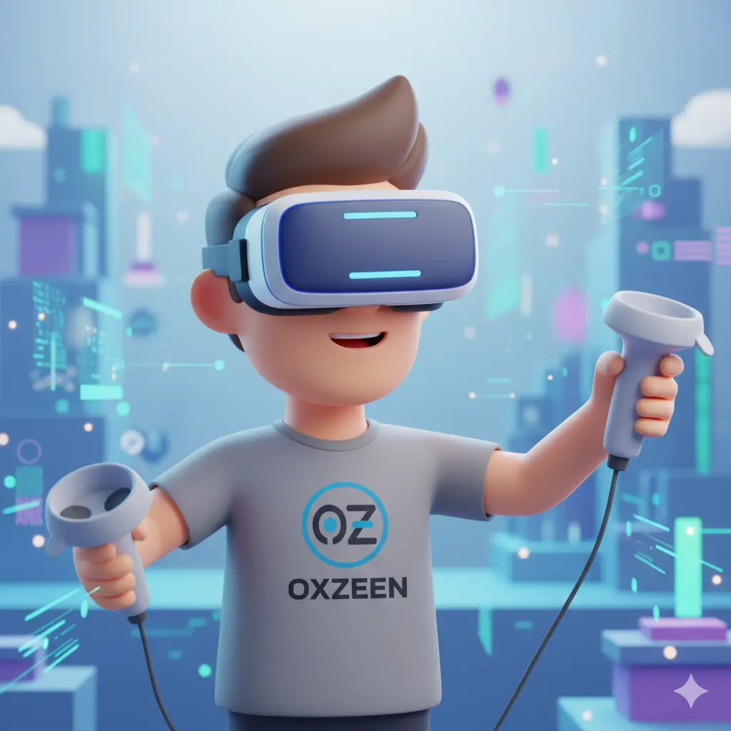 Oxzeen's Vision: A person interacting with intuitive technology.